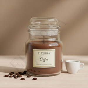 Elvoria Coffe Evergreen 100ml Yankee Jar Premium Candle Pack of 1, for Home Decoration, Burn Time 6-8 Hrs, Luxury Fragrance Candles for Gifting, Aesthetic Mini Jar Aroma Therapy Candle