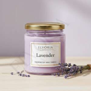 Elvoria Lavender Evergreen 100ml Salsa Jar Premium Candle Pack of 1, for Home Decoration, Burn Time 6-8 Hrs, Luxury Fragrance Candles for Gifting, Aesthetic Mini Jar Aroma Therapy Candle