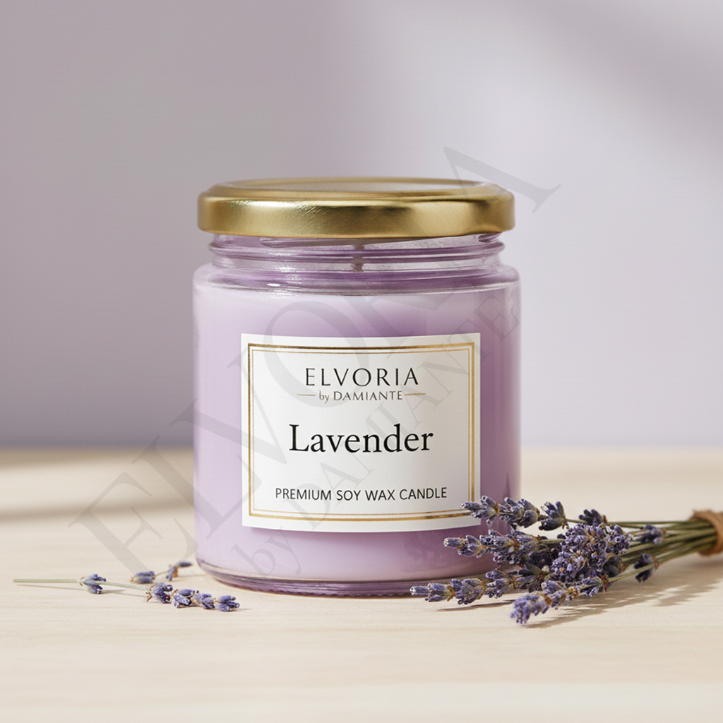Elvoria Lavender Evergreen 100ml Salsa Jar Premium Candle Pack of 1, for Home Decoration, Burn Time 6-8 Hrs, Luxury Fragrance Candles for Gifting, Aesthetic Mini Jar Aroma Therapy Candle