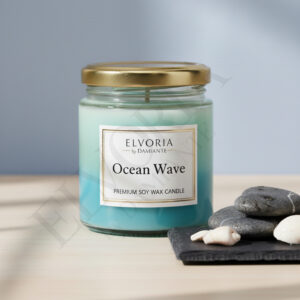 Elvoria Ocean Wave Evergreen 100ml Salsa Jar Premium Candle Pack of 1, for Home Decoration, Burn Time 6-8 Hrs, Luxury Fragrance Candles for Gifting, Aesthetic Mini Jar Aroma Therapy Candle