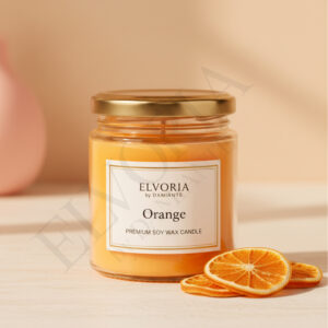 Elvoria Orange Evergreen 100ml Salsa Jar Premium Candle Pack of 1, for Home Decoration, Burn Time 6-8 Hrs, Luxury Fragrance Candles for Gifting, Aesthetic Mini Jar Aroma Therapy Candle