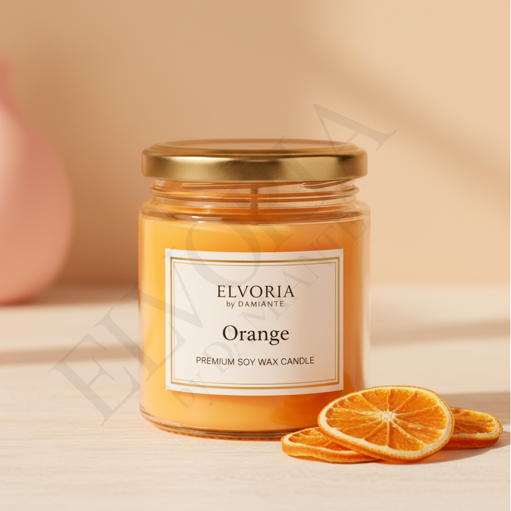 Elvoria Orange Evergreen 100ml Salsa Jar Premium Candle Pack of 1, for Home Decoration, Burn Time 6-8 Hrs, Luxury Fragrance Candles for Gifting, Aesthetic Mini Jar Aroma Therapy Candle
