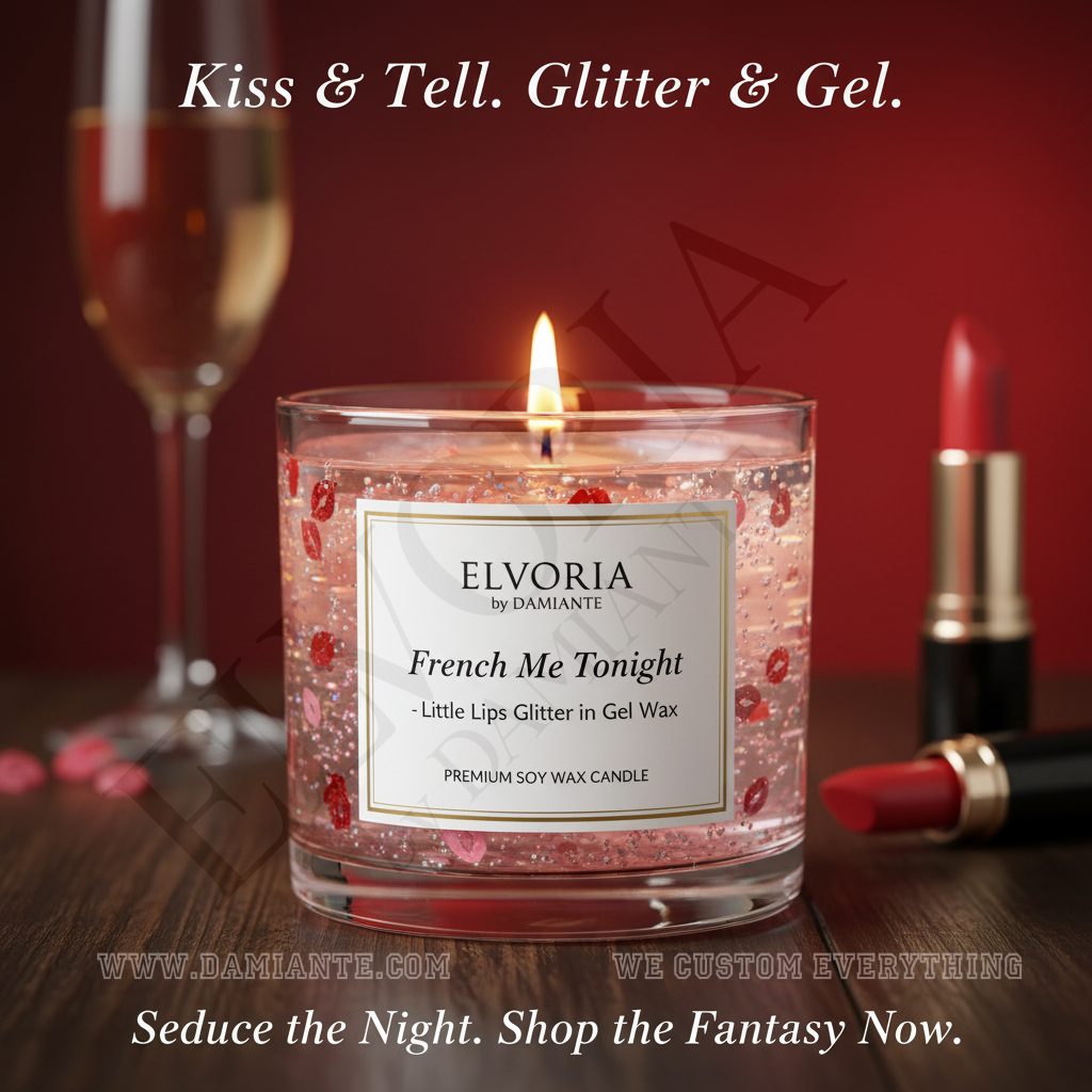 Elvoria French Me Tonight Premium Soy Wax Candle 220ml, for Home Decoration, Burn Time 45-50 Hrs, Luxury Fragrance Candles for Gifting, Aesthetic Glass Jar Aroma Therapy Candle