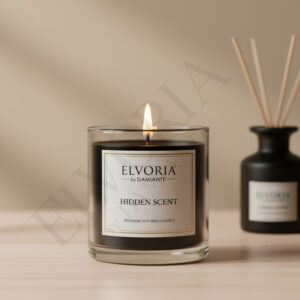 Elvoria Hidden Scent Evergreen 200ml Glass Jar Premium Candle Pack of 1, for Home Decoration, Burn Time 6-8 Hrs, Luxury Fragrance Candles for Gifting, Aesthetic Mini Jar Aroma Therapy Candle