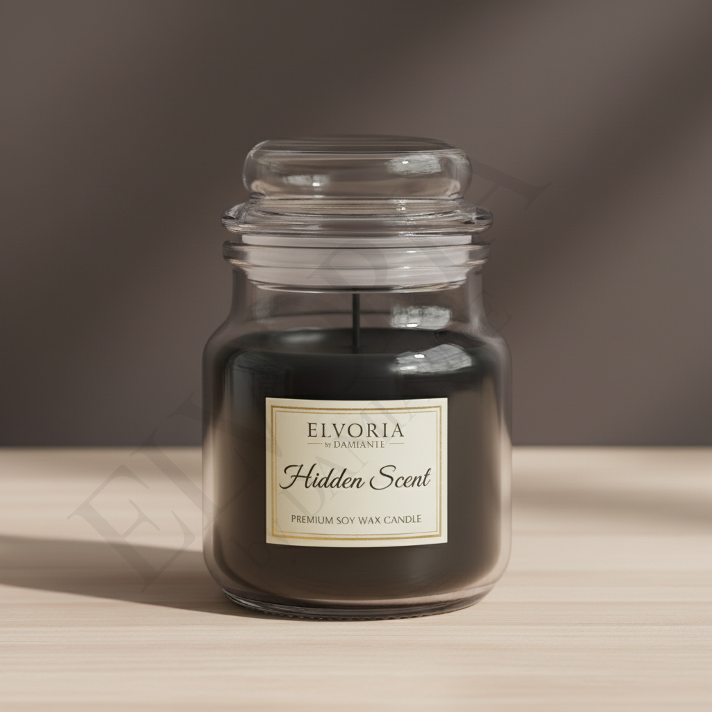 Elvoria Hidden Scent Evergreen 100ml Yankee Jar Premium Candle Pack of 1, for Home Decoration, Burn Time 6-8 Hrs, Luxury Fragrance Candles for Gifting, Aesthetic Mini Jar Aroma Therapy Candle