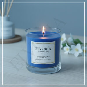 Elvoria Ocean Wave Evergreen 200ml Glass Jar Premium Candle Pack of 1, for Home Decoration, Burn Time 6-8 Hrs, Luxury Fragrance Candles for Gifting, Aesthetic Mini Jar Aroma Therapy Candle