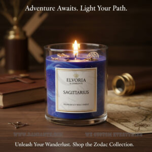 Elvoria Zodiac Sagittarious Premium Soy Wax Candle 220ml, for Home Decoration, Burn Time 45-50 Hrs, Luxury Fragrance Candles for Gifting, Aesthetic Glass Jar Aroma Therapy Candle